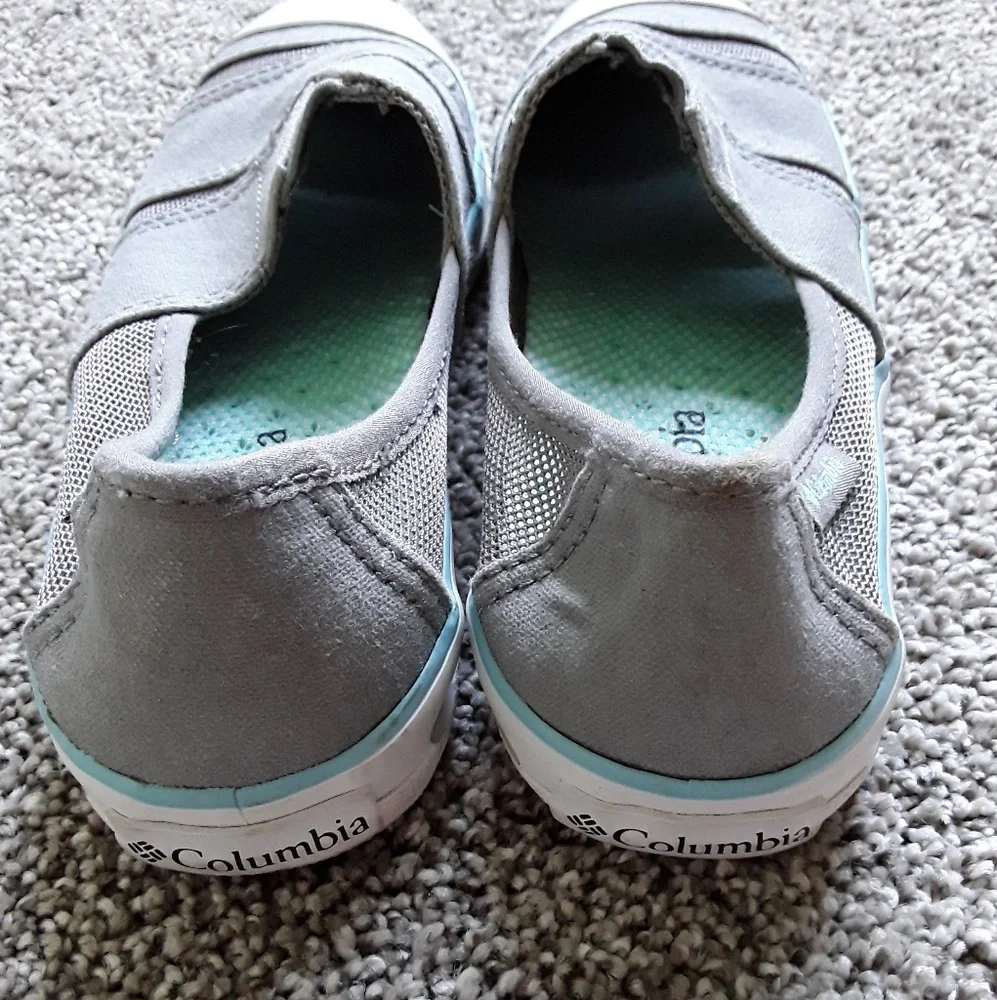 Columbia vent canvas slip on gray shoes women size 6.5